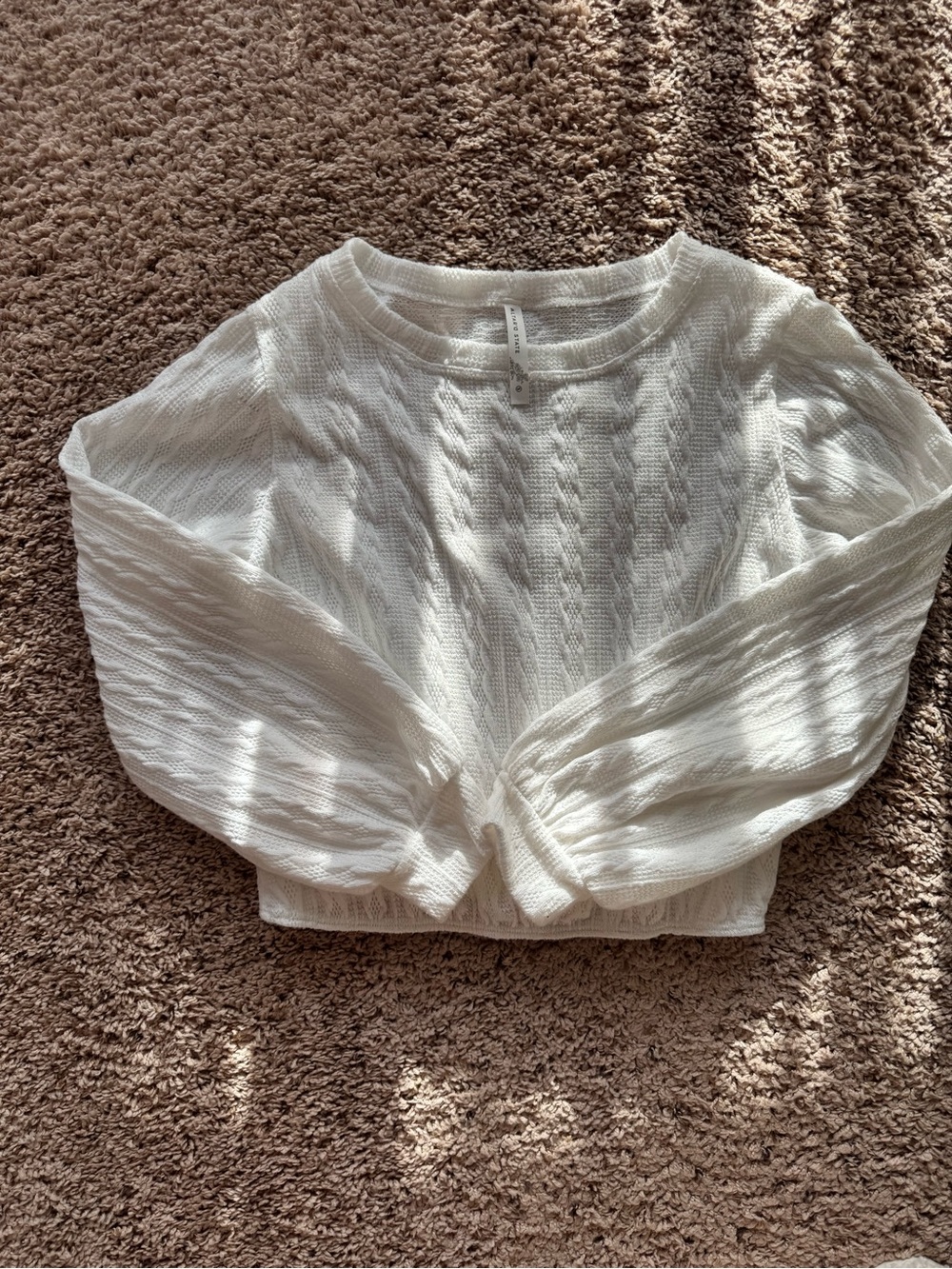 Altar’d State White Cable-Knit Sweater Top